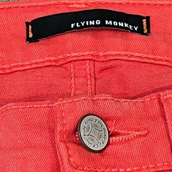 EUC FLYING MONKEY 7 (US 27) Made in USA Red Orange Staple Jeans Denim Pants - Picture 5 of 9